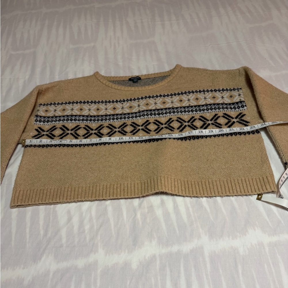 Wild Fable Tan and Black Patterned Sweater - Picture 4 of 7